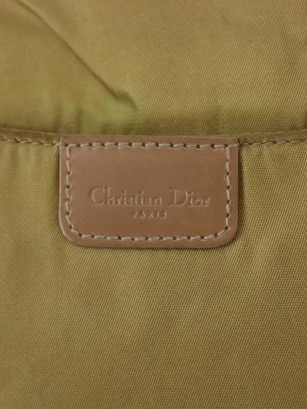 Christian Dior Maris Pearl Shoulder Bag Nylon Beige Silver Auth - Picture 8 of 16